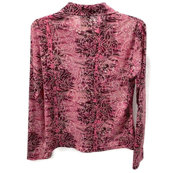 Danier Pink, Cream, & Black Floral Button Shirt - Picture 2 of 2